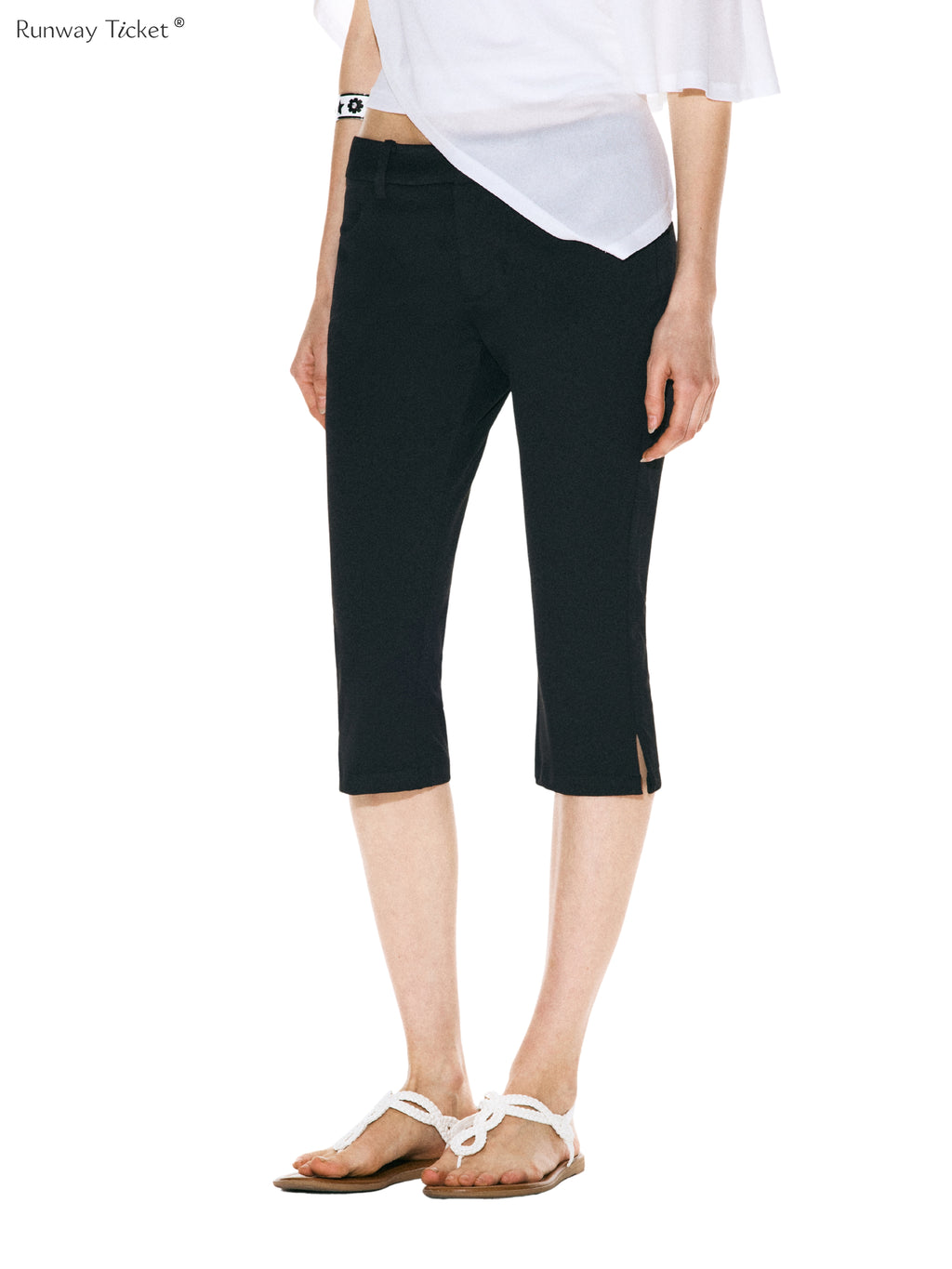 Runway Ticket Black Cropped Capri Pants
