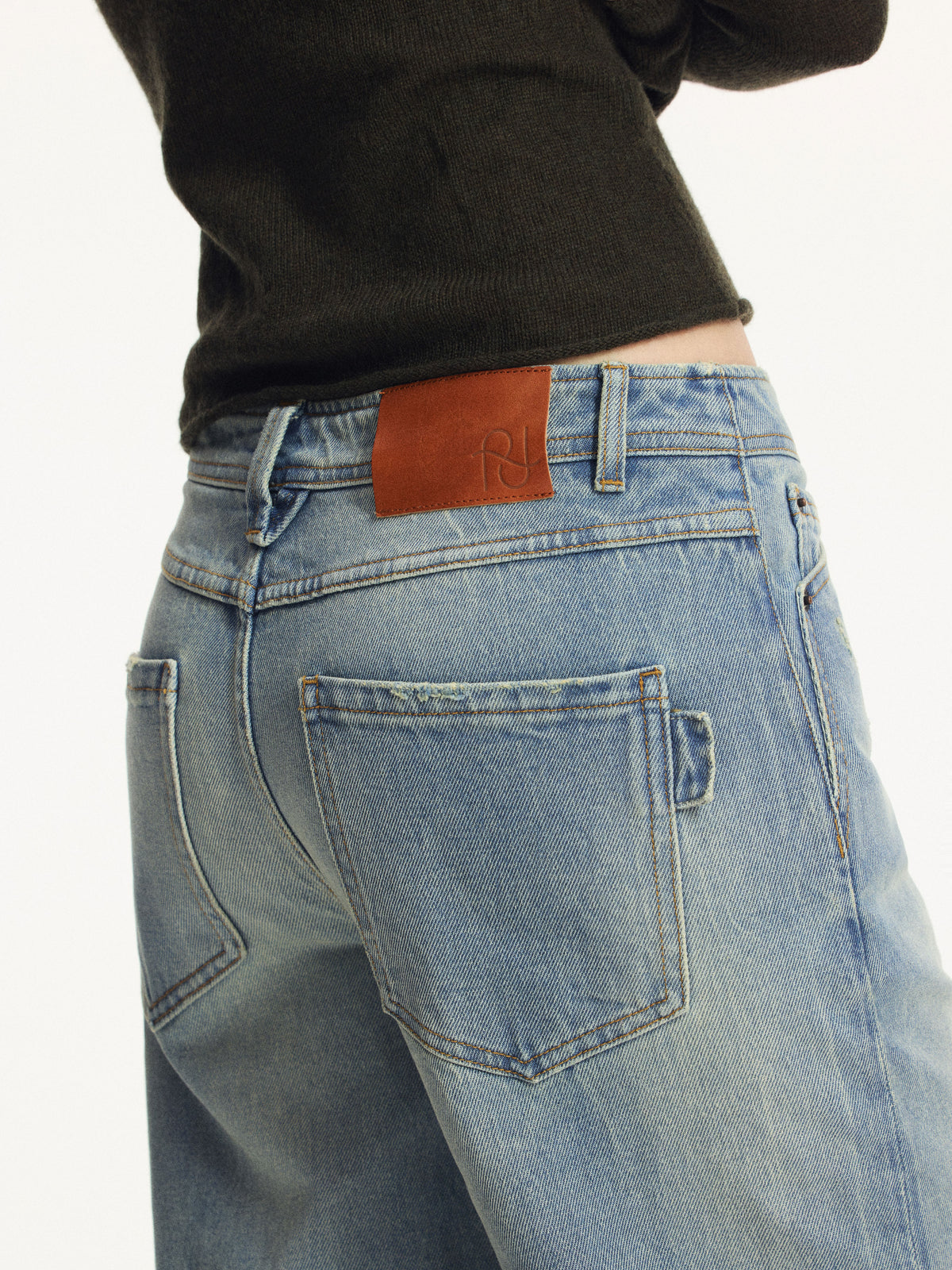 Vintage Washed Straight-Leg Jeans
