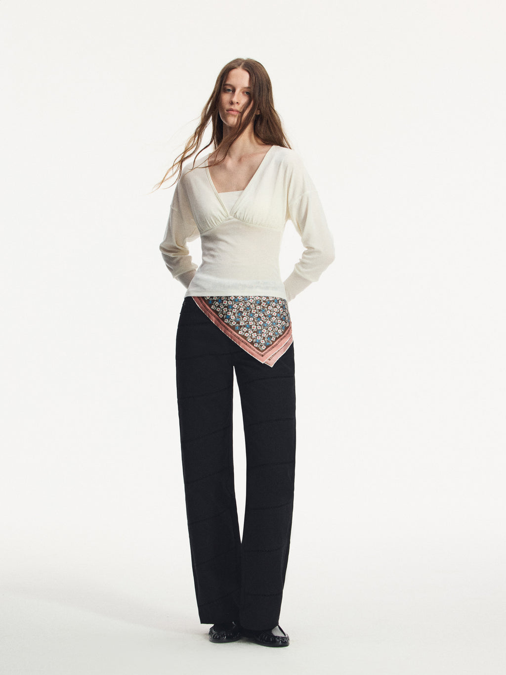 Tencel Wool Blend Layered-Look Top