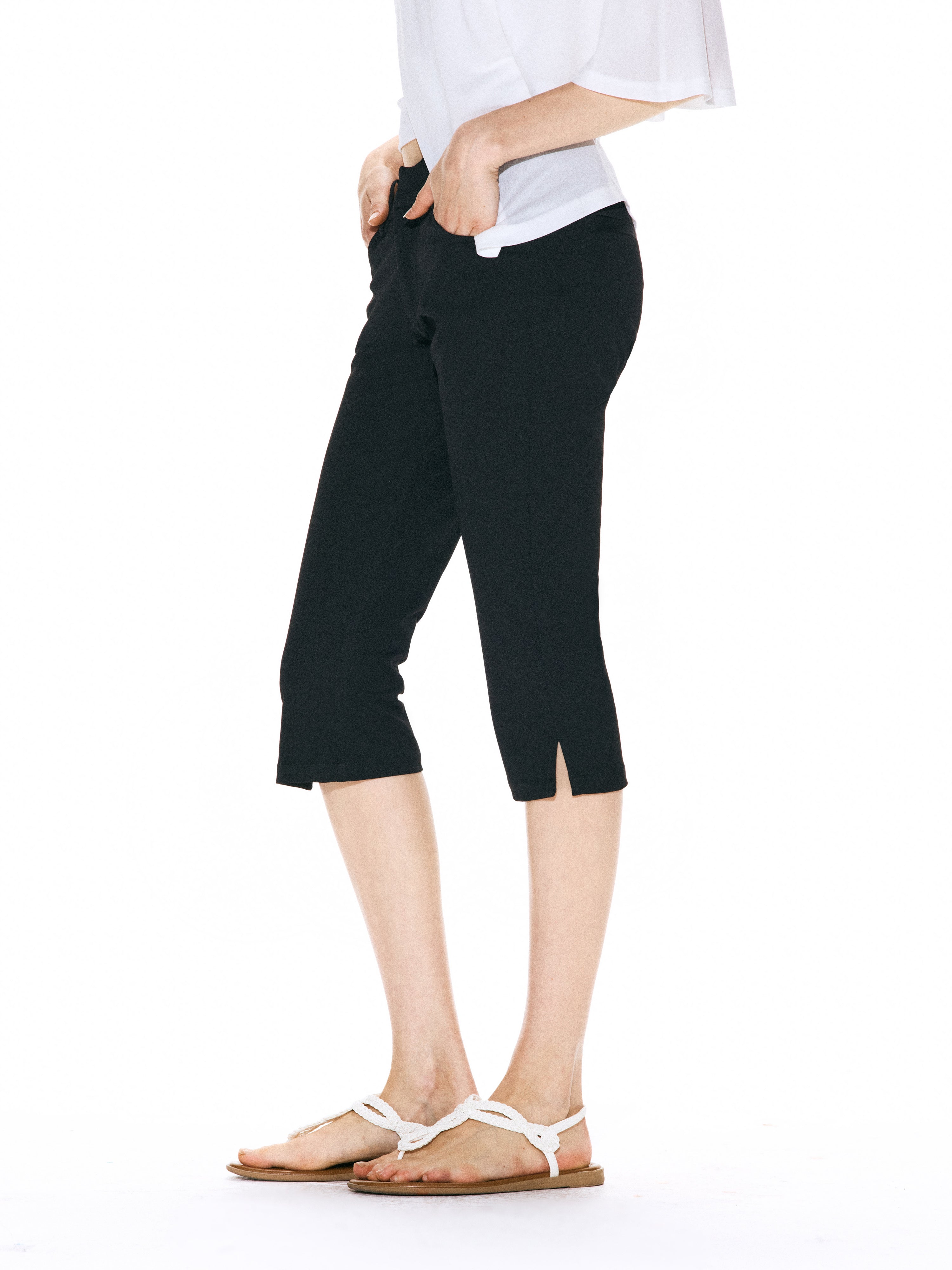 Runway Ticket Black Cropped Capri Pants